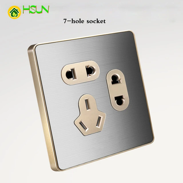 Бытовой матовый переключатель розетка панель 5 отверстий USB разъем 16A кондиционер розетка 1 банда 2 банды 3 банды 4 банды 1 способ 2 способ переключатель - Цвет: 7-hole socket