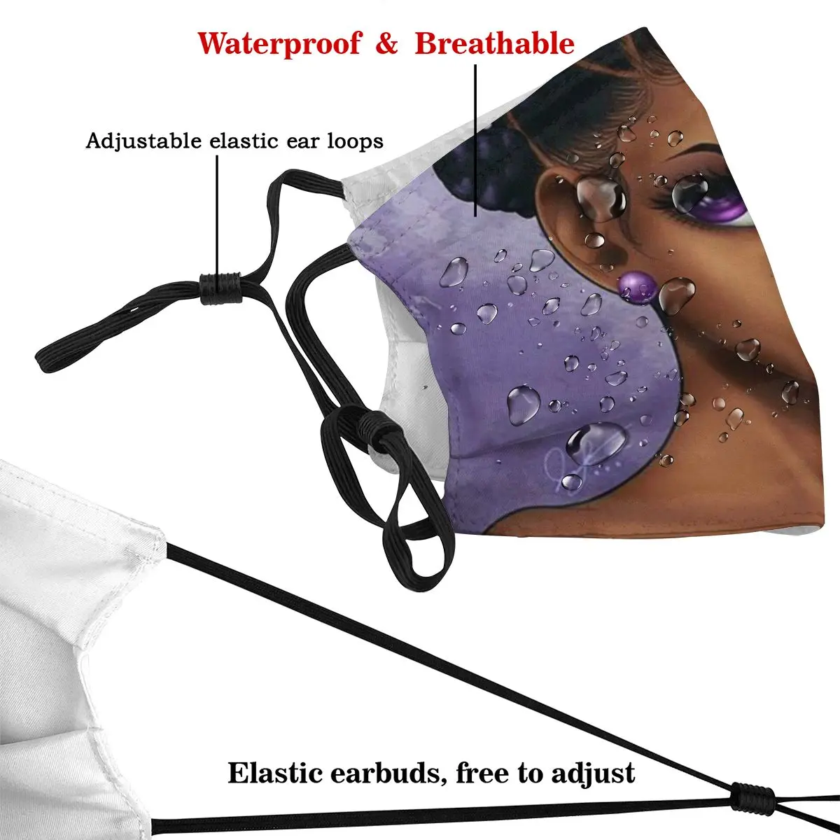 

Dust Mask with Filter Cute Black Girl Magic Mouth Face Mask for Adult Kids Anti Washable Reusable Pollution