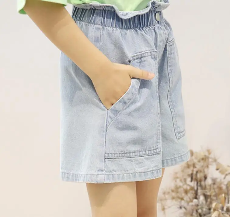 Джинсовые шорты для маленьких девочек Новинка лета 2020 детские брюки с большими