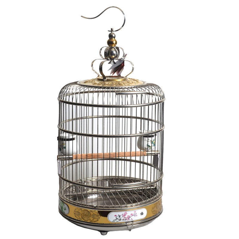 

Stainless steel birdcage large and medium size cages Parrot Thrush myna grackle large size villa metal cage