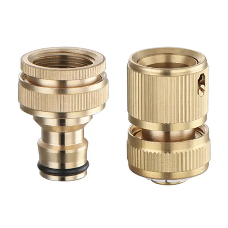 

Brass Faucet Adapter G1/2' G3/4' Threaded Quick-connect Water Hose Connector Car Garden Wash Water Gun Pipe Faucet Fitting