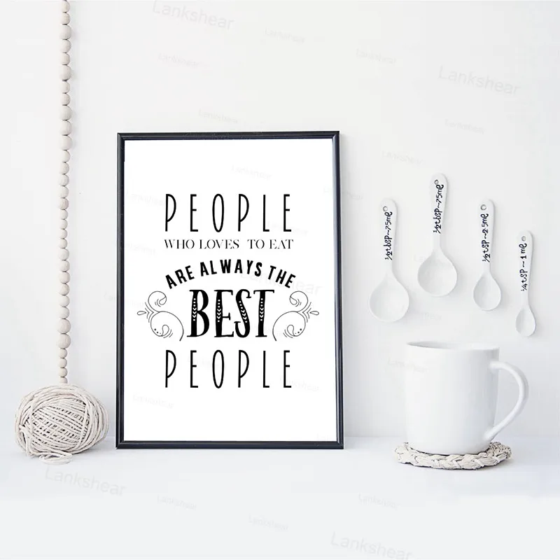 Кухонное украшение кухонная типография цитаты плакаты и принты черно-белая