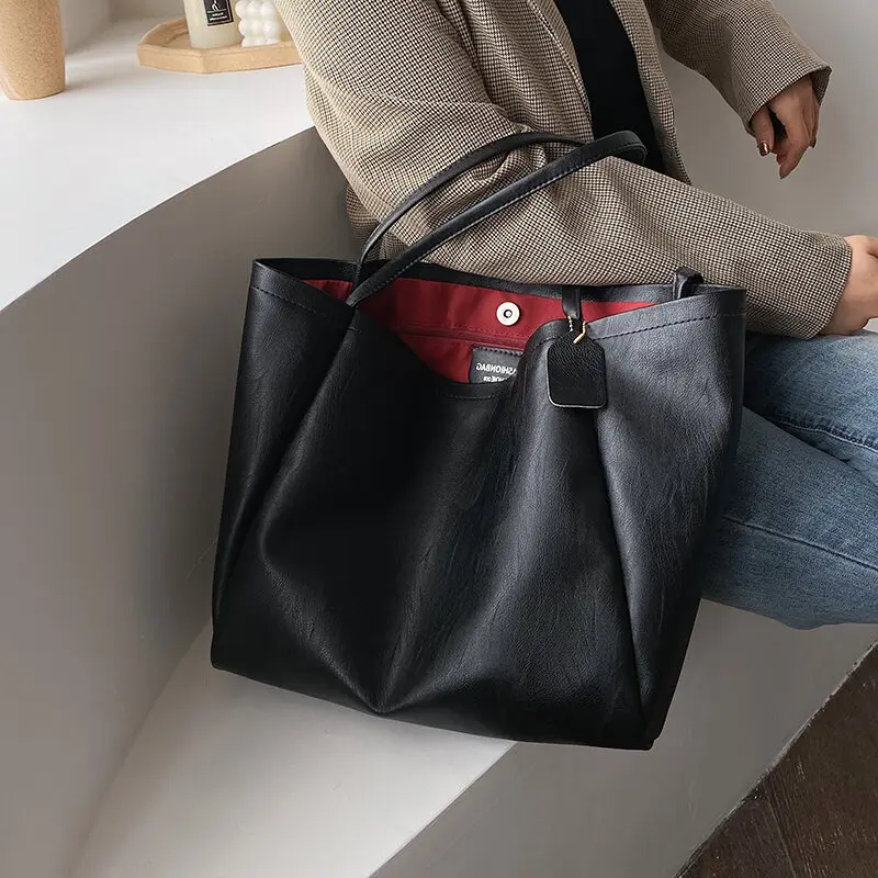 

Big Bag Women's Bag New 2021 Internet Celebrity Autumn and Winter Wild Elegant Large Capacity Handbag Korean Casual Shoulder Bag