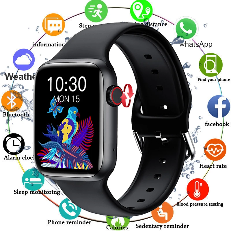 

2021 IWO Smart Watch Men Heart Rate Fitness Tracker Dial Call Smartwatch Women Music Control 44mm Sports Watches For Android IOS