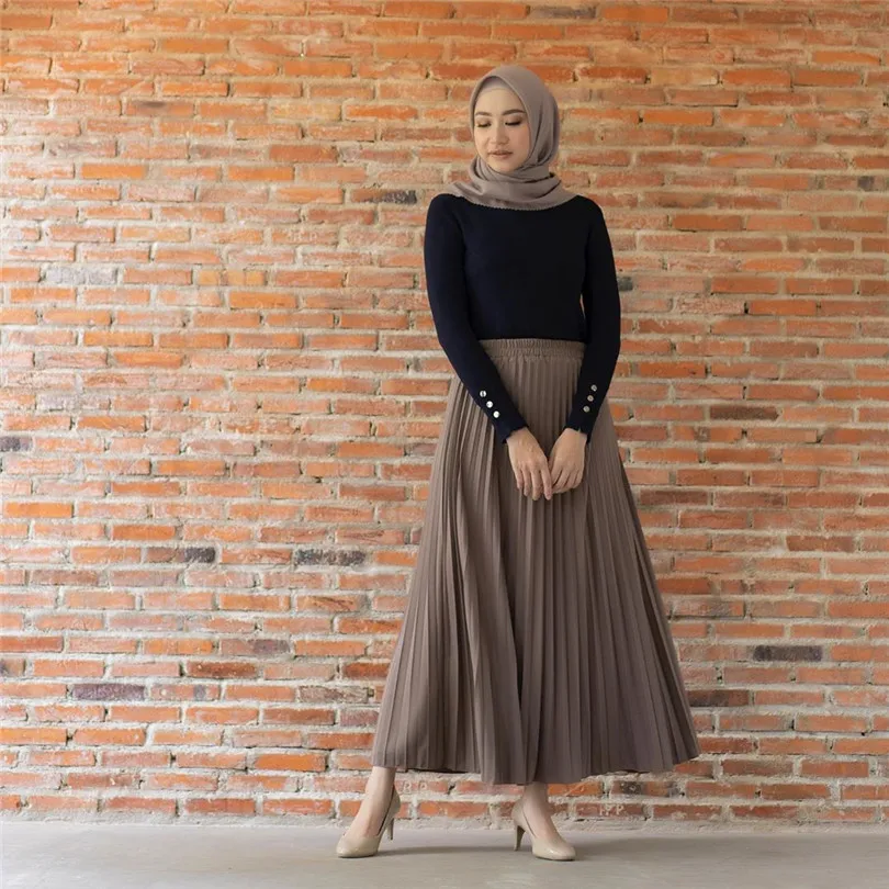 Элегантная женская плиссированная фатиновая юбка с высокой талией абайя Длинная