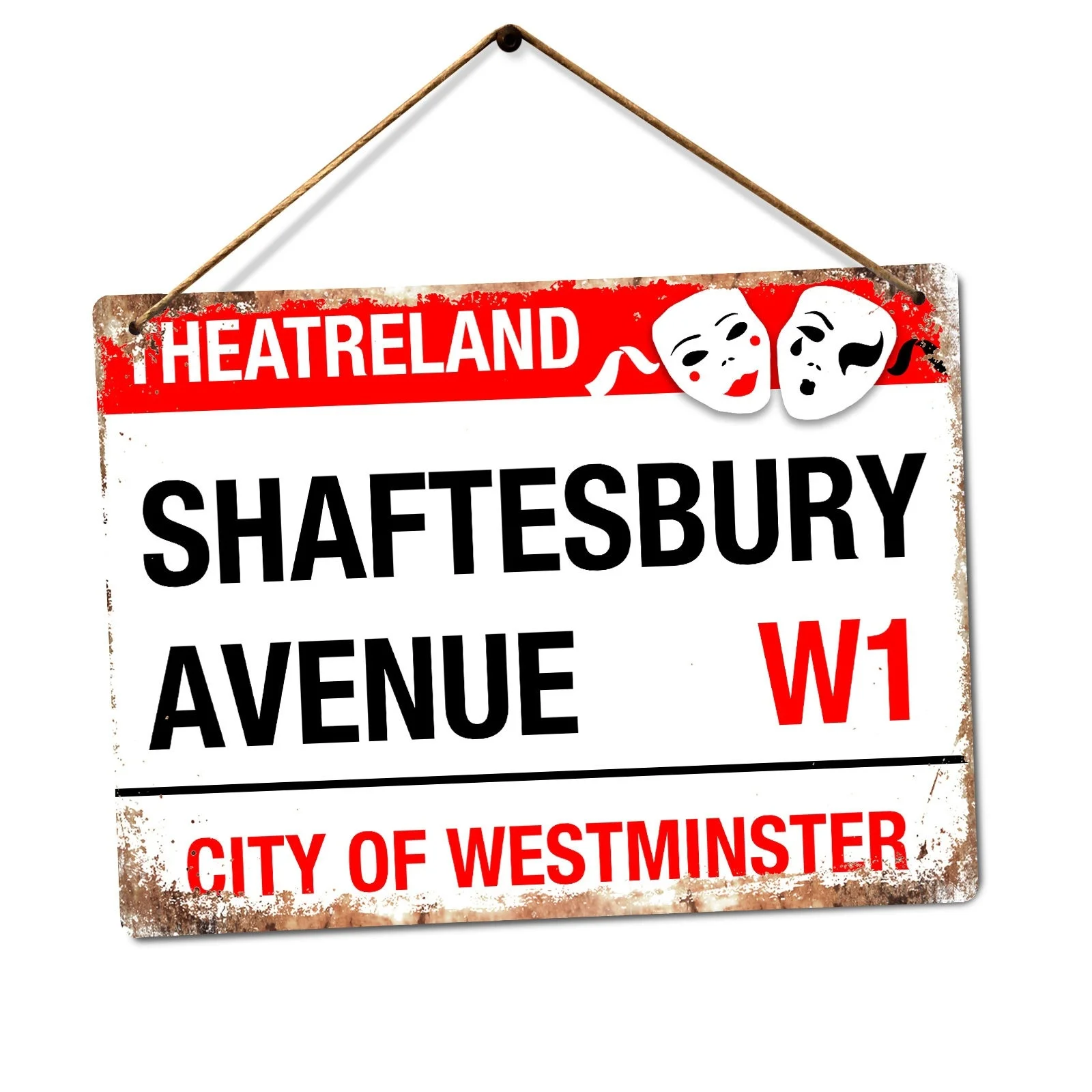 

Shaftesbury Avenue Theatre Land -Metal Wall Sign Plaque Art- London Street Sign(Visit Our Store, More Products!!!)