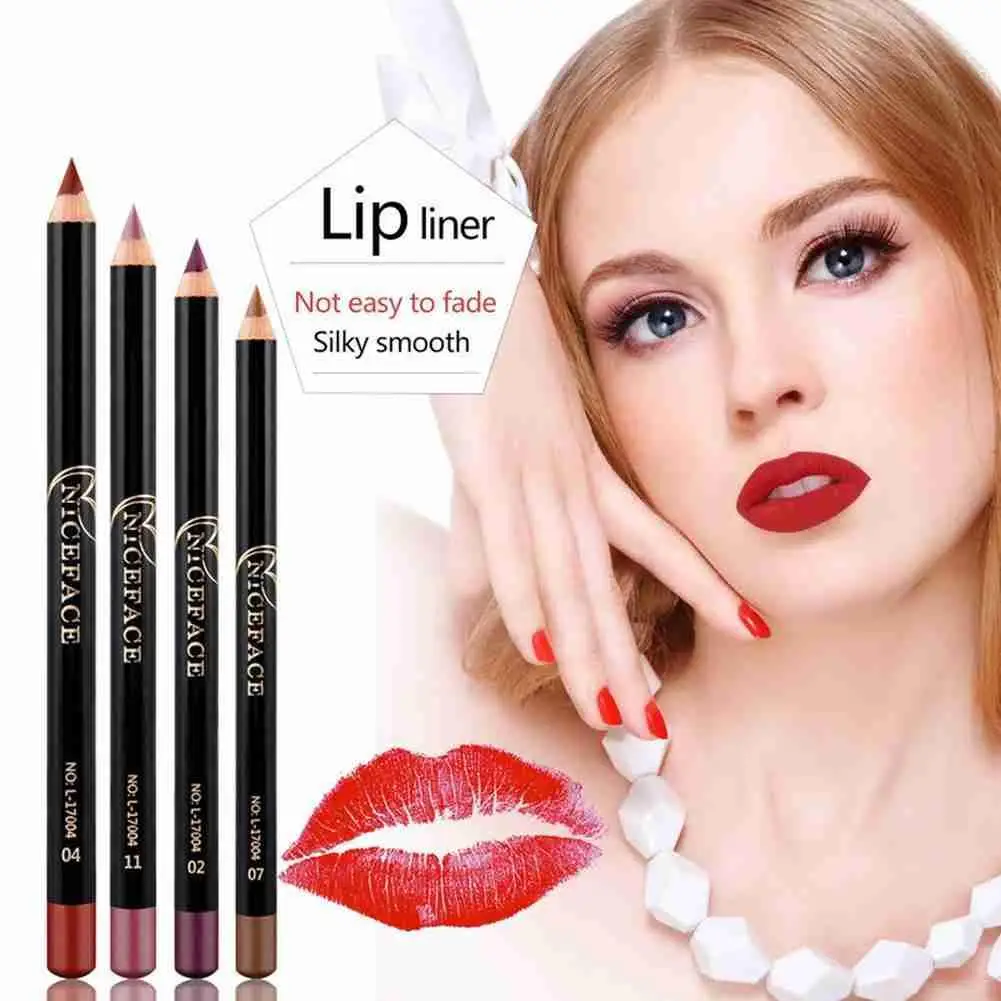 

12 Colors Matte Lip Liner Fashion Long Lasting Waterproof Long Lasting Smooth Colorful Lip Makeup Tool Cosmetic Drop Shipping