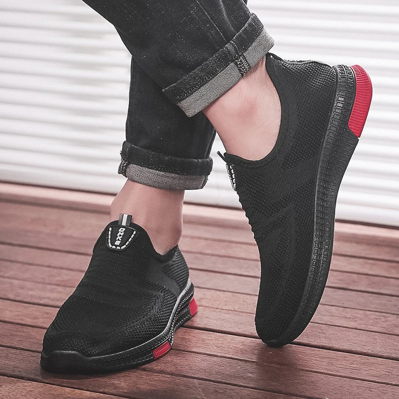 

Men's sports shoes 2021 new flying woven casual shoes fashion breathable running shoes fashion lazy shoes