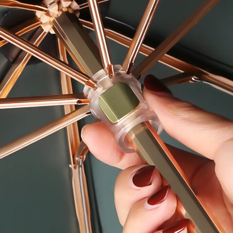 Портативный Серебряный двухслойный зонт Женский дождевой светящийся мини