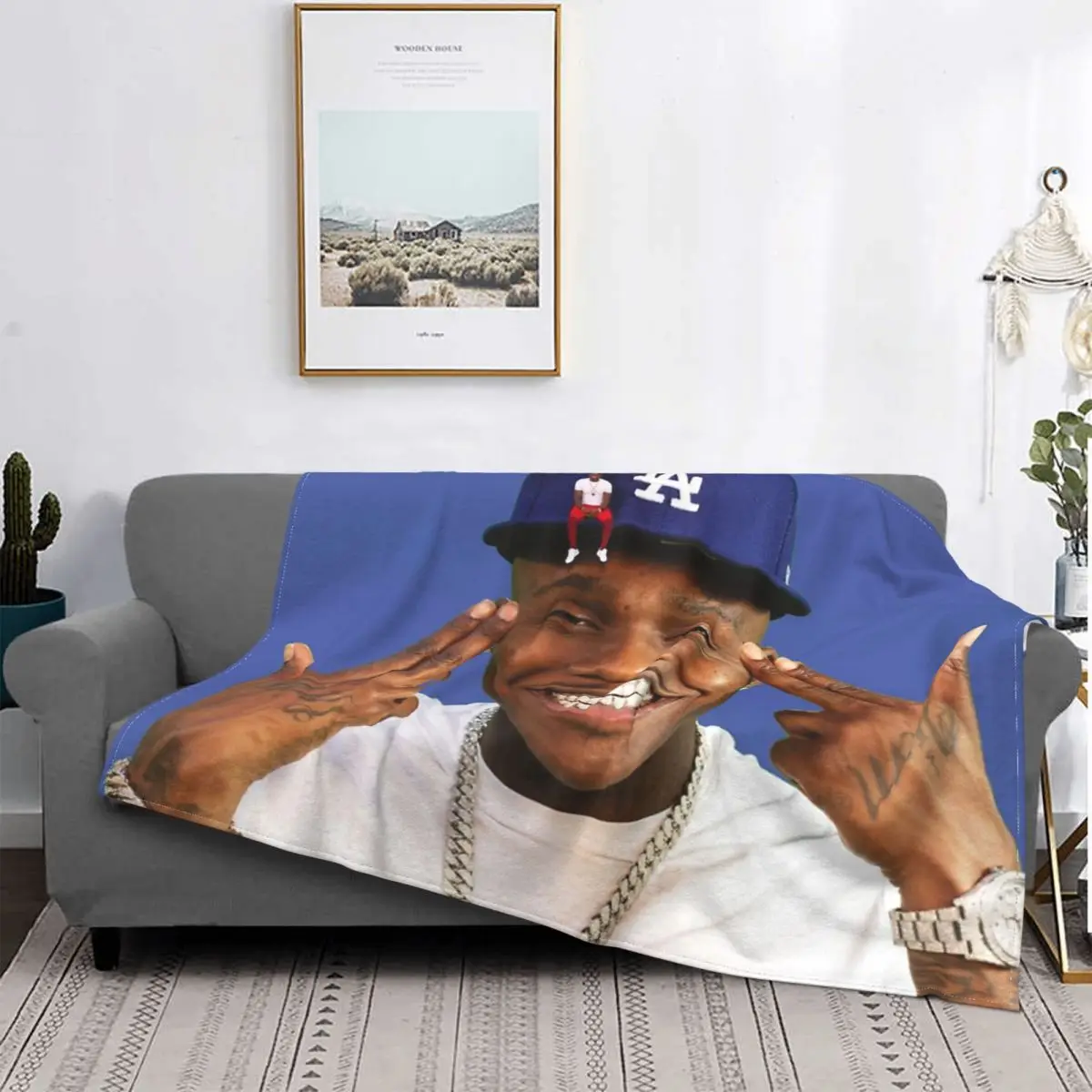 Da Baby 2-Manta a cuadros para cama, toalla de muselina para playa, Manta a cuadros para camas