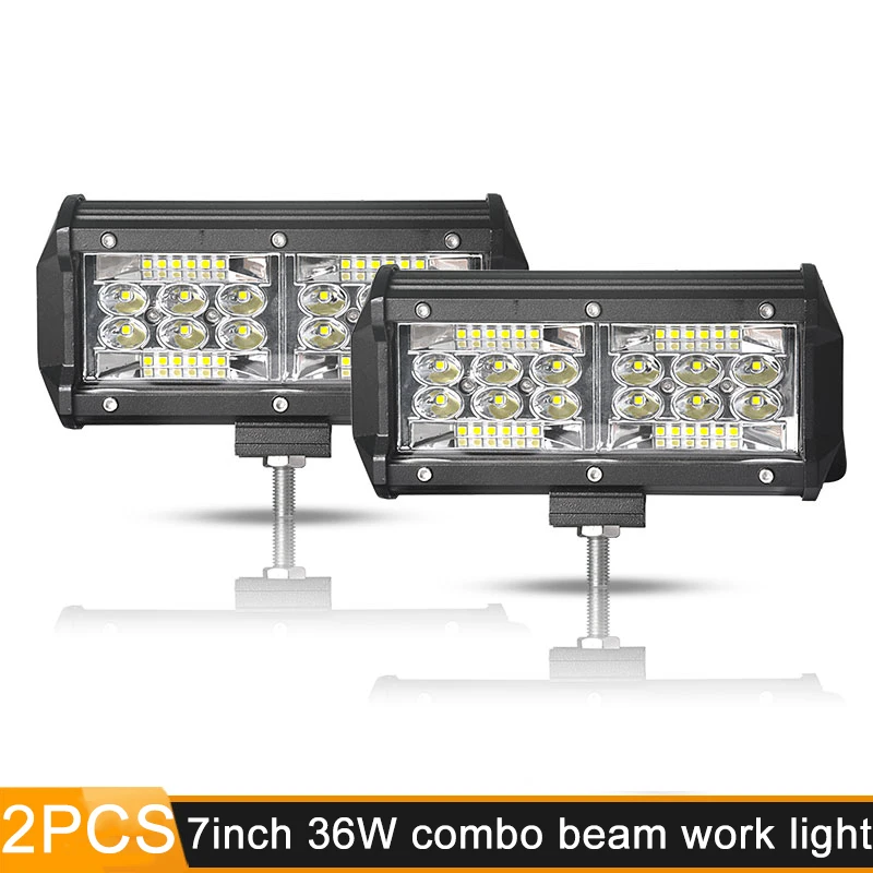 2PCS 36W combo DERI светодиодный рабочий светильник, 7 дюймов, 32 Вт, 36 Вт, 120 Вт, 150 Вт, комбинированный луч, Рабочая лампа, светодиодный светильник для внедорожника, 4x4, 4WD, трактор, противотуманная фара - Цвет: 2PCS 36W combo