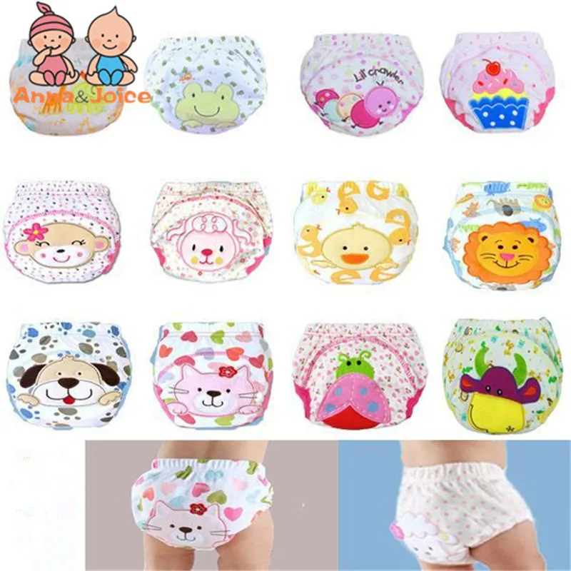 

10pc/lot Baby Training Pants Baby Diaper Reusable Nappy Washable Diapers Cotton Learning Pants 19 Designs