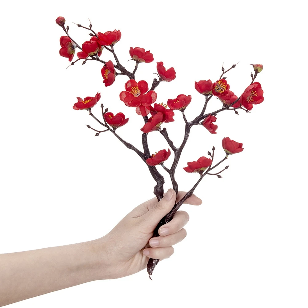 Искусственная ветка цветущей сливы имитация цветка украшение стола для дома