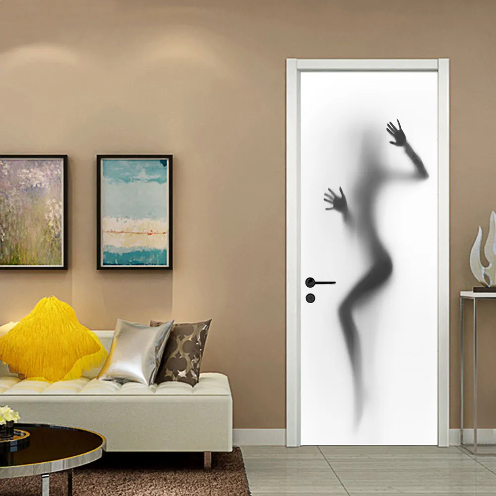 

Креативная имитация 3D дверная наклейка для комнаты матовый задний вид самоклеящаяся гостиная домашний декор ремонт дверная наклейка