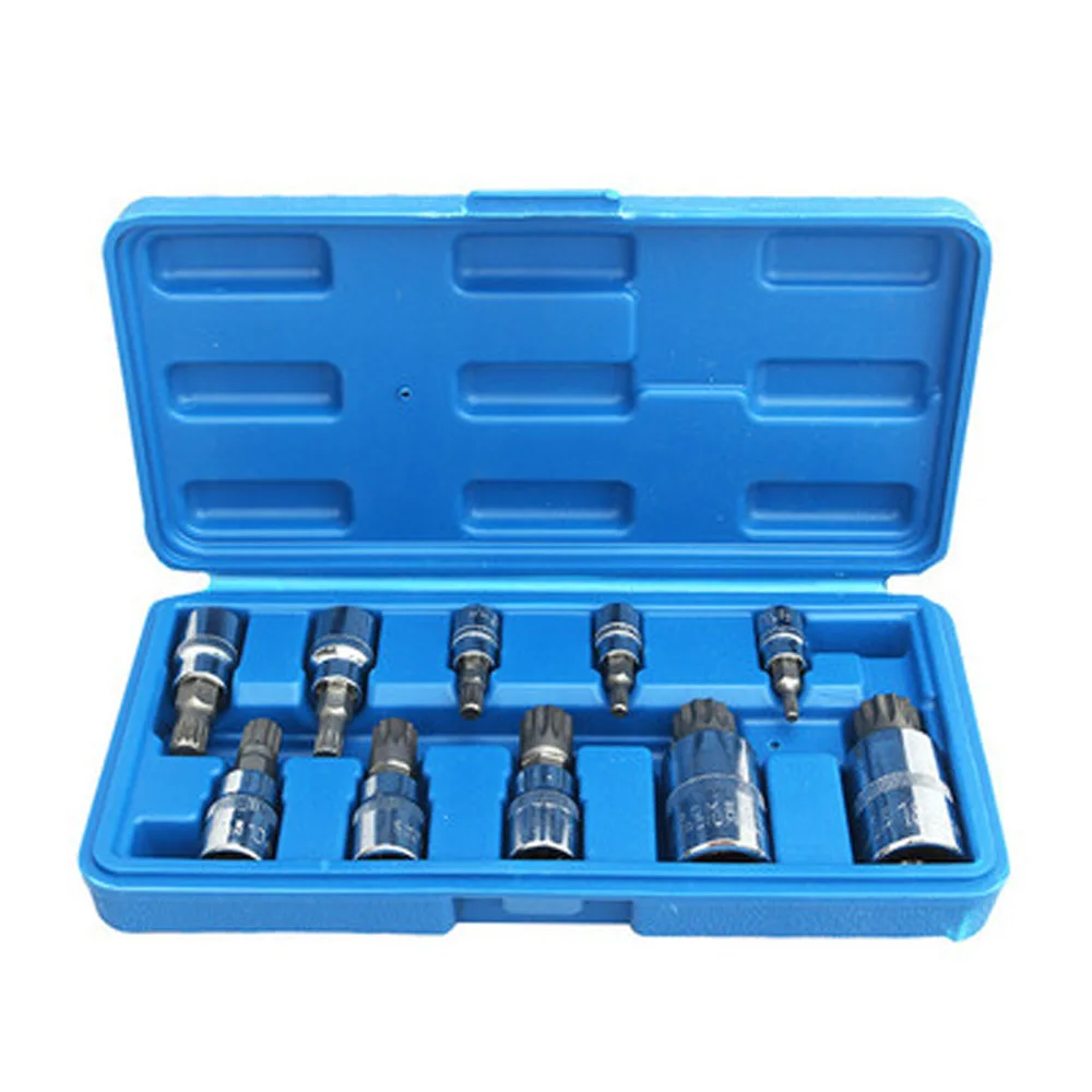 

Car Socket Set 10Pcs Ratchets Hand Tools Vandium steel For BMW For Mercedes 12 Point