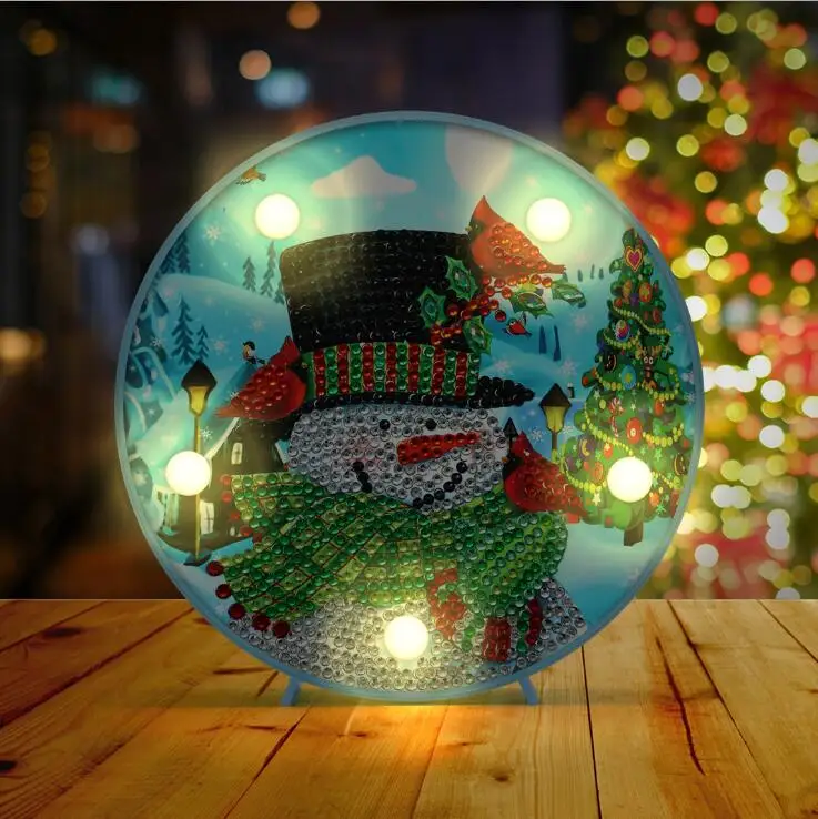 Новая лампа DIY светодиодный ночник с алмазной росписью рождественское животное Пингвин вышивка крестиком специальная форма свадебное украшение