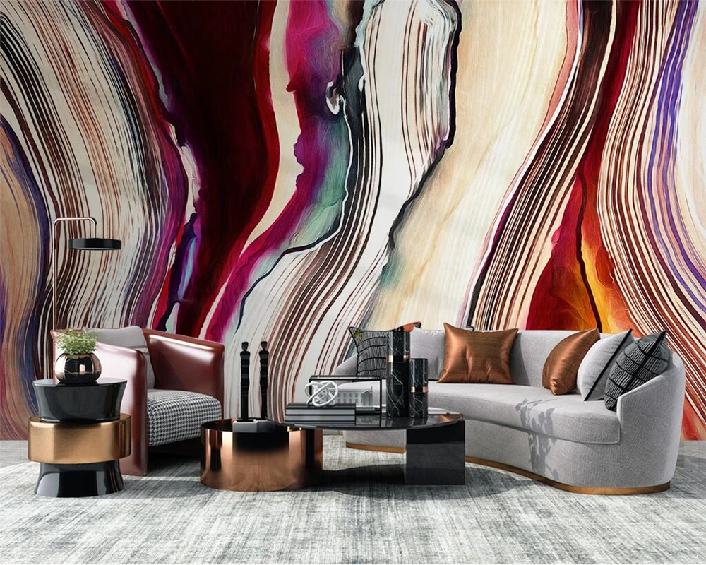 

beibehang papel de parede Customized modern new Chinese ink abstract lines TV sofa background wallpaper papier peint