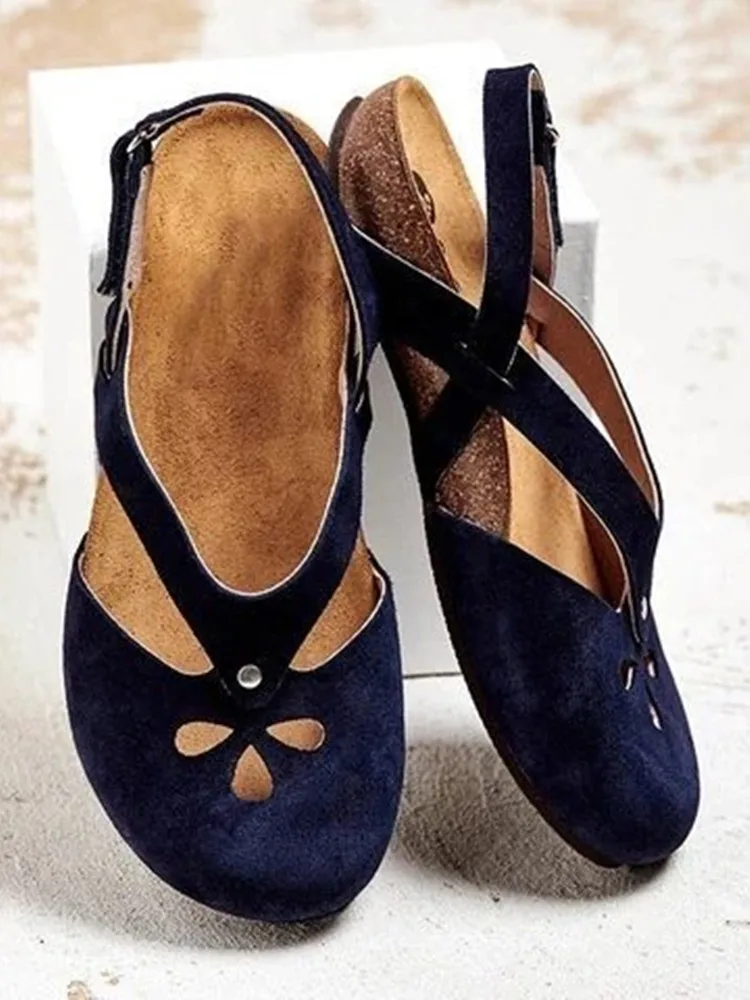 

2021 Summer Simple and Generous Low-Heeled Sandals Ladies Flat Sandals Trifle Sole