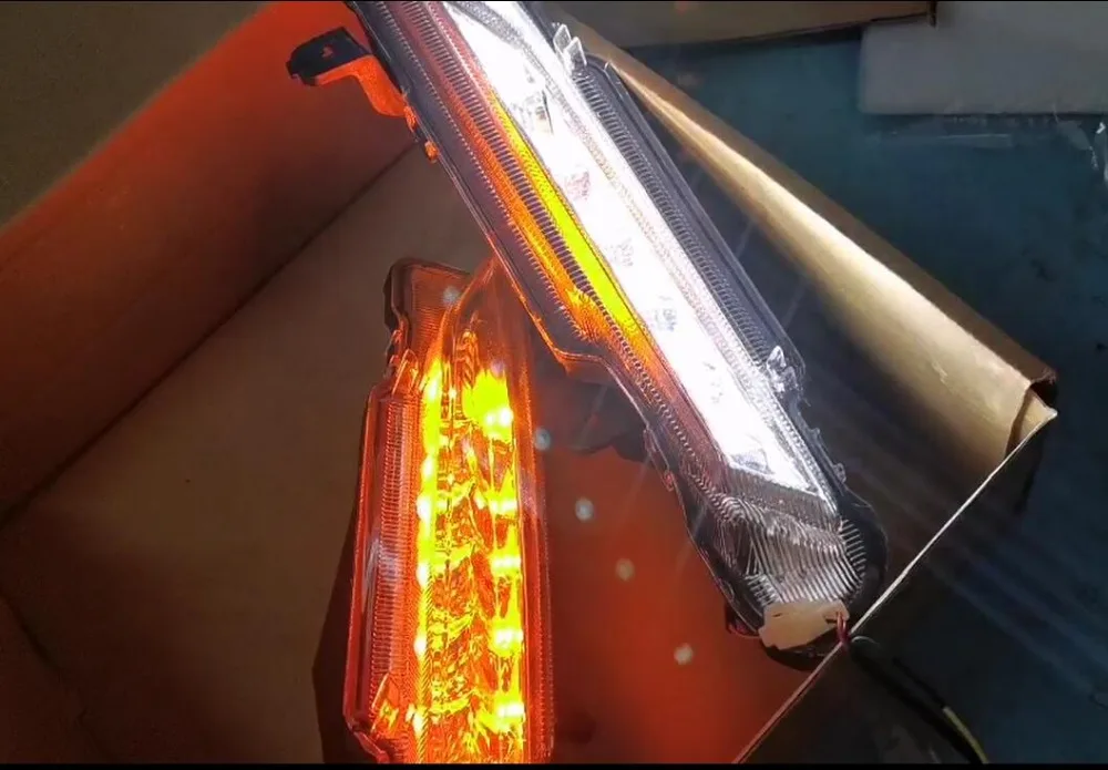 DRL для Toyota Yaris водонепроницаемый 12 В Светодиодный дневной ходовой светильник Дневной светильник drifog лампа с поворотным сигналом стиль реле