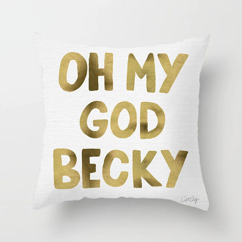 Fuwatacchi золотисто-белая наволочка с буквами Мягкая Наволочка для подушки