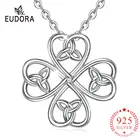 Женская подвеска с кельтским узлом EUDORA, ожерелье из стерлингового серебра 925 пробы с цветком Троицы, на удачу, свадебные подарки, D128