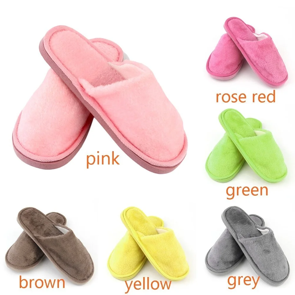 

Indoor Home Women Men Anti Slip Shoes Soft Warm Cotton Silent Slippers