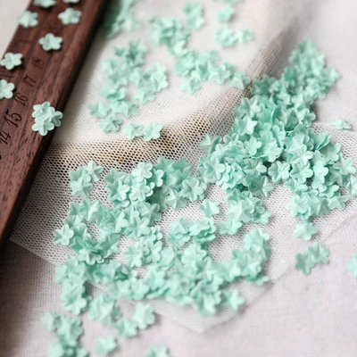 Water green 0.9cm 100 шт/1 упаковка, атласная, 3D, прессованная, Zou, лепесток, цветок, кусок, атласная мини-лента, аксессуары для цветов RS1279 - Цвет: Water green 0.9cm
