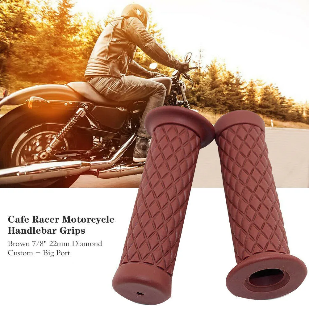 2. Мотоциклетный руль 7/8 дюйма для большинства мотоциклов 2 шт. коричневый большой