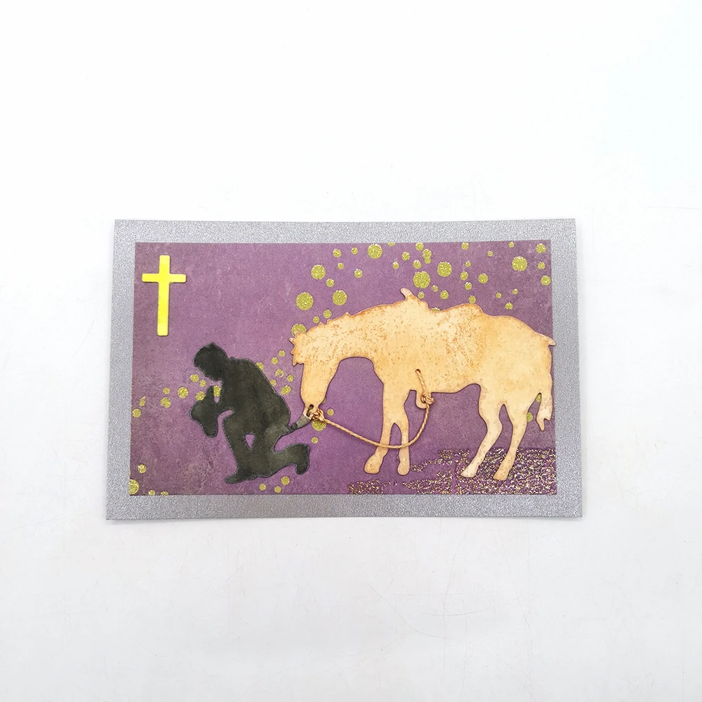 Человека и лошади ремесло металлический Трафаретный вырубной штамп для