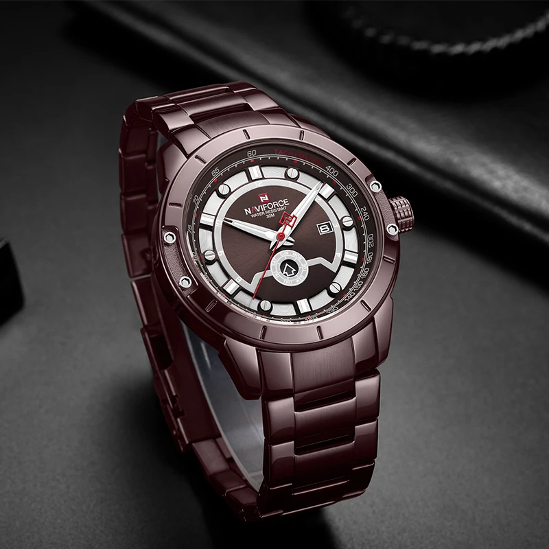 Часы NAVIFORCE мужские спортивные армейские кварцевые водонепроницаемые|Кварцевые