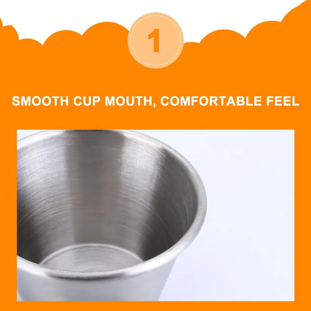 50 мл мини многоразовый чашки соуса Нержавеющая сталь Кухня погружения чаши для