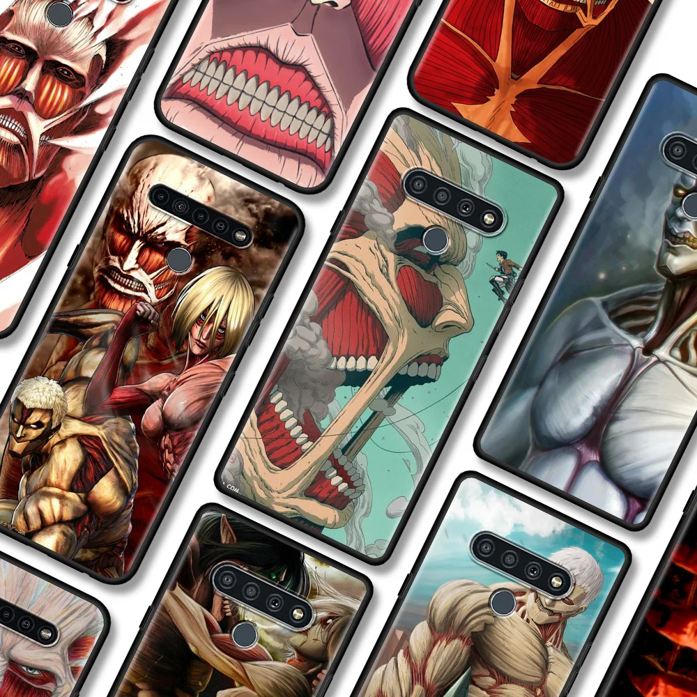 

Black Case For LG K92 K71 K61 K52 K50s K42 K41 K40 s G8 G7 Thinq G6 Soft Fundas Smartphone Coque Attack on Titan Japanese Anime