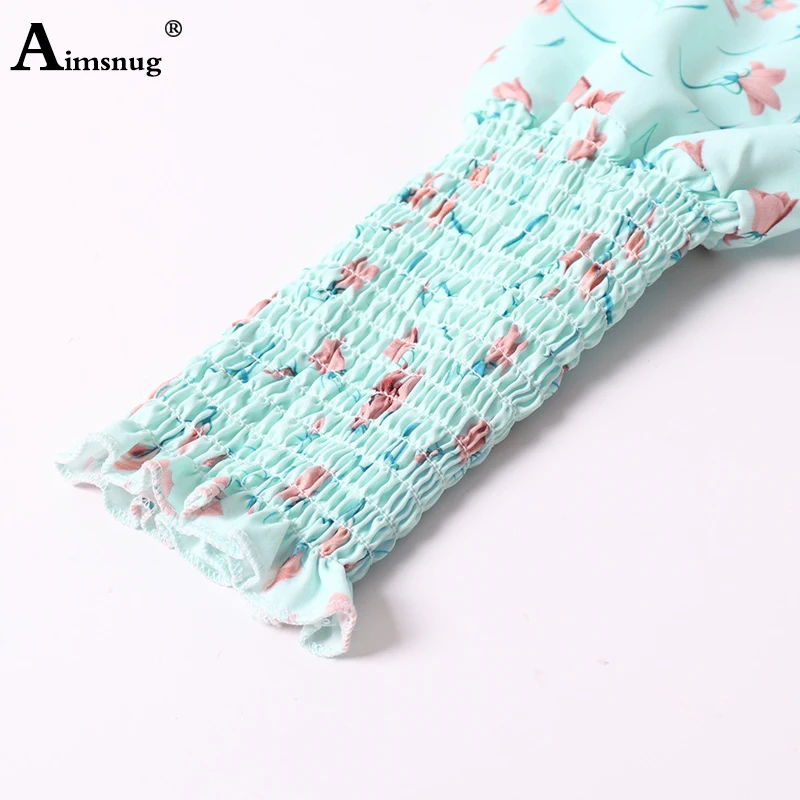 

Aimsnug Sexy Flower Print Half Sleeve Deep V Neck Mid Waist Backless Pleated Lace-up 2019 New Autumn Elegant Women Mini Dress