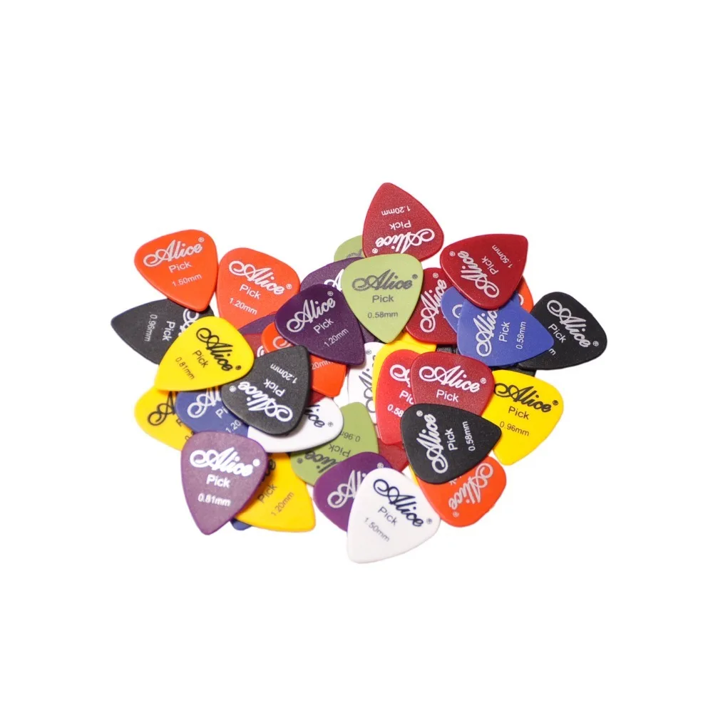 alice ap 100q 100 stücke akustische elektrische gitarre picks matte abs gleitschutz plektrum 6 dicke für wählen großhandel free gl