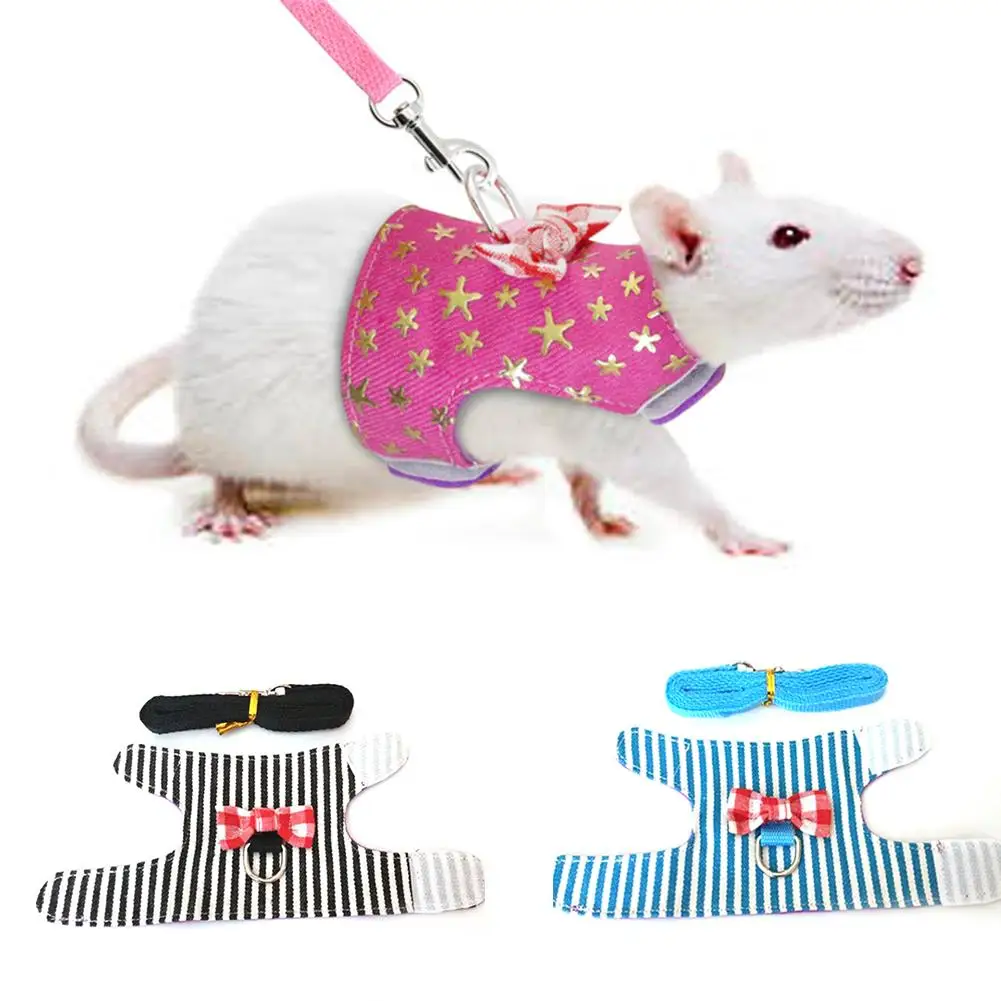 

Small Pet Rabbit Harness Vest and Leash Set For Ferret Guinea Pig Bunny Hamster Puppy Bowknot Chest Strap Harness Pet Supplies