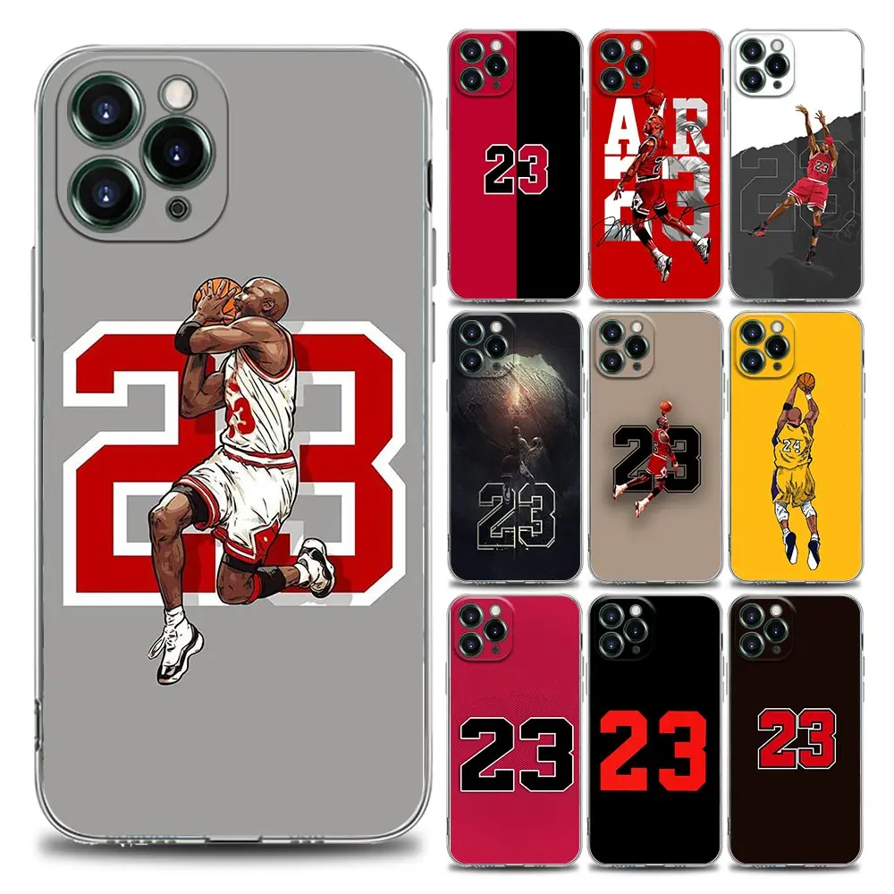 

Sports Brand 23 Clear Phone Case for iPhone 11 12 13 Pro Max 7 8 SE XR XS Max 5 5s 6 6s Plus Soft Silicon