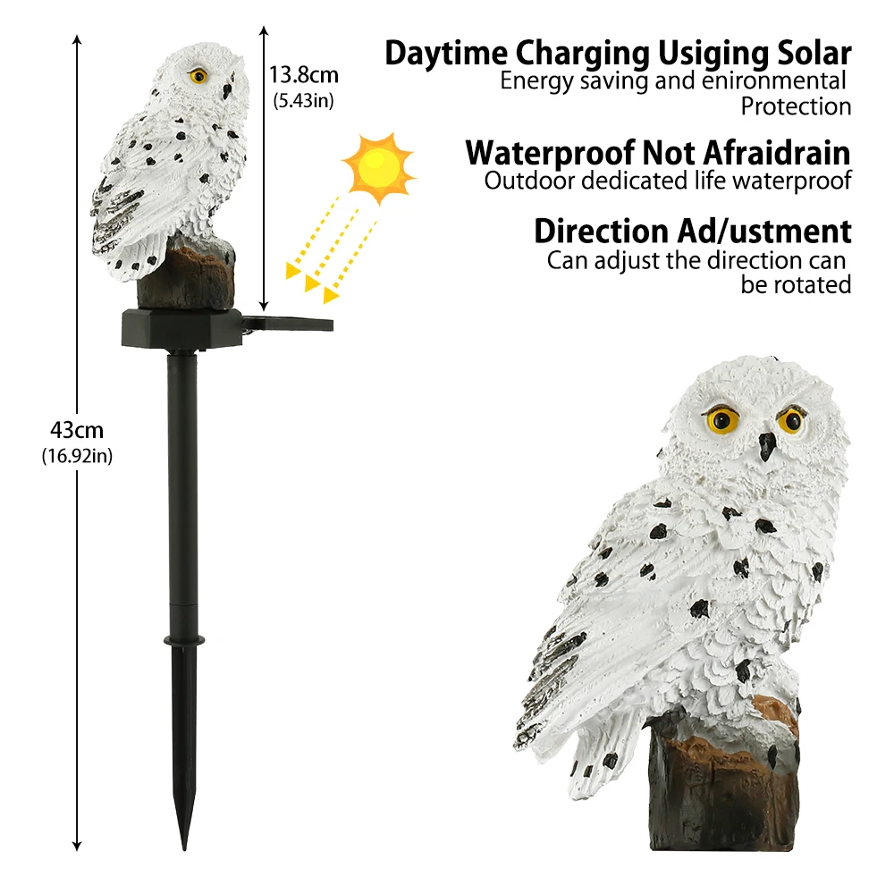 

Solar Porch light Owl Solar Garden Lights Solar Powered LED Lamp Outdoor Decorative Waterproof Garden Stake Lights