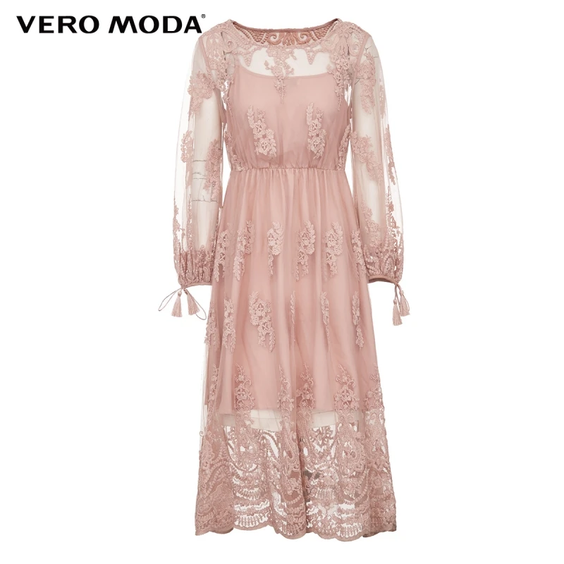 

Vero Moda Women Vintage Floral Embroidery 3/4 Sleeves Frilled Dress | 32027C504