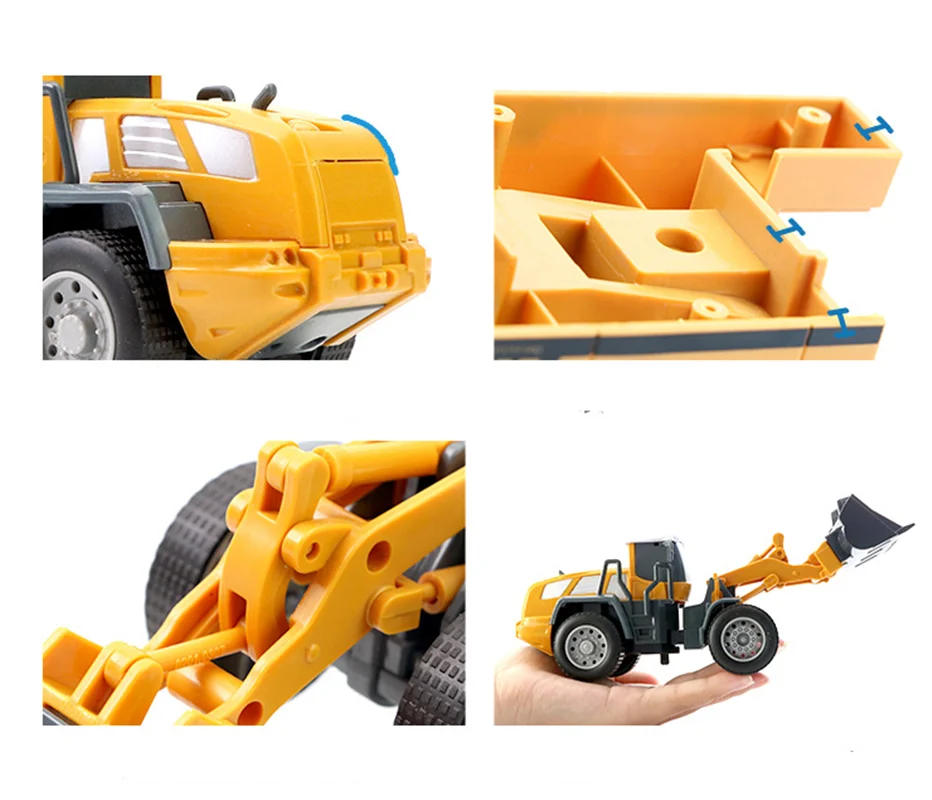 Пластиковый инженерный автомобиль 1:50 модель 4-в-1 для сборки игрушечный вилочный