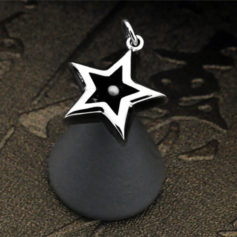 Полая пентаграмма из стерлингового серебра 925 пробы цепочка кулон ювелирные