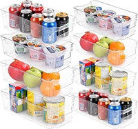 refrigerator organizer bins stackable fridge food storage box with handle clear plastic pantry kitchen cabinet food container
