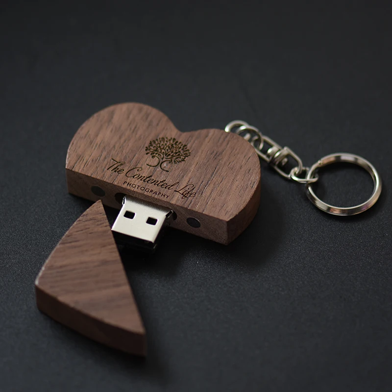 JASTER бесплатный логотип на заказ Деревянный Сердце USB+ коробка USB флэш-накопитель Флешка 16 ГБ 32 ГБ 64 Гб карта памяти фотография свадебный подарок