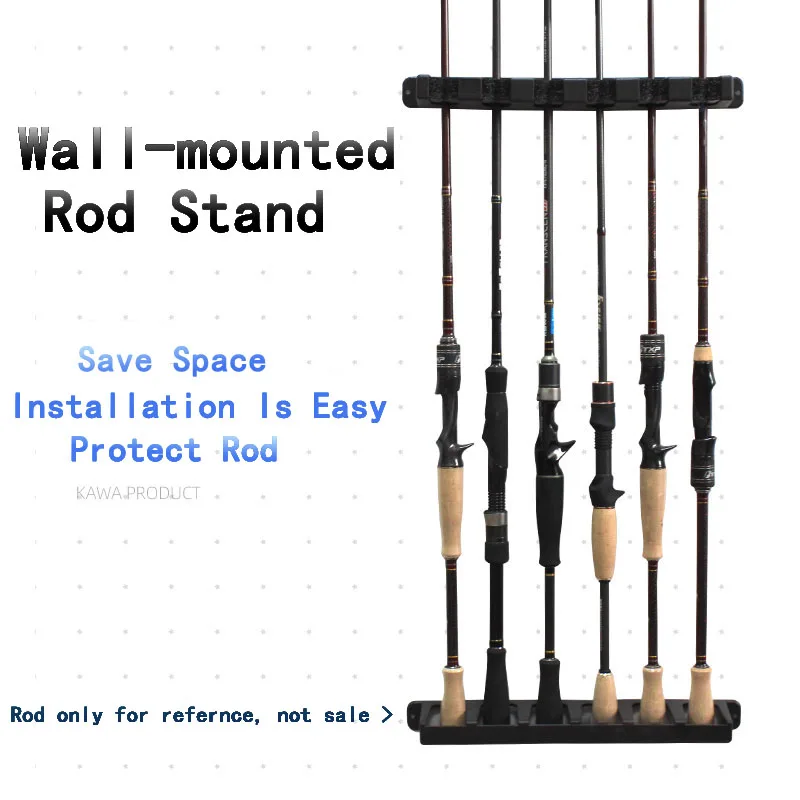 

Kawa Fishing Rod Wall-Mounted Holder Fishing Pole Stand Holder Bracket For Fishing Rod Storage Pole For Space Saving Rod Display