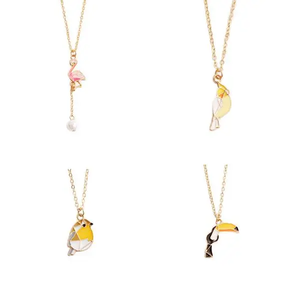 Модные ювелирные аксессуары эмалированный попугай Фламинго Тукан птица кулон