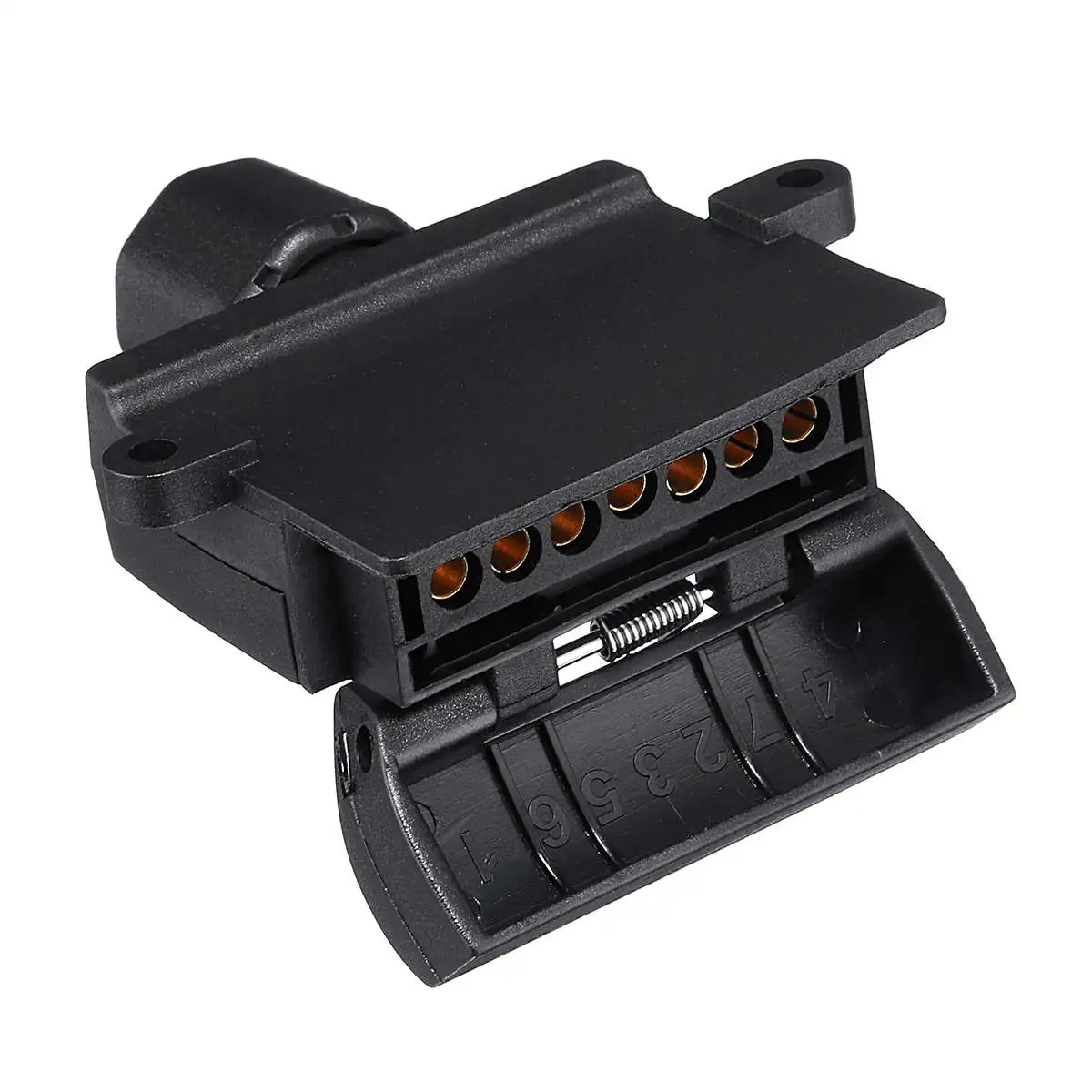7 Pin Flat Male+7 Plug Female Trailer Connector Adapter Boat Car Socket | Cables Adapters &amp Sockets