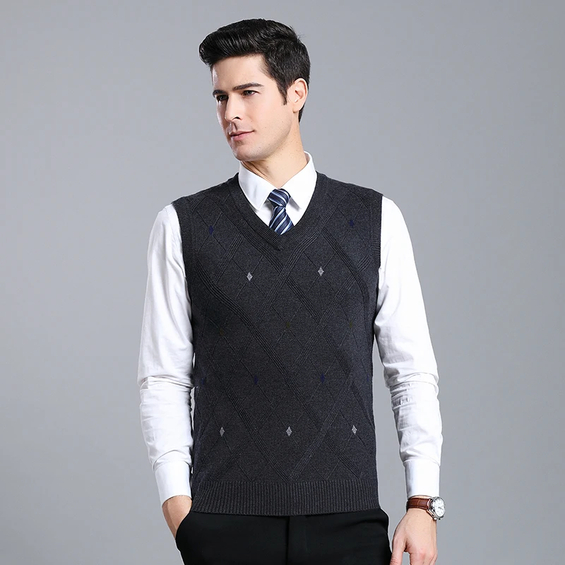 2019 мужской жилет свитера пуловеры повседневный стиль шерстяной вязаный свитер