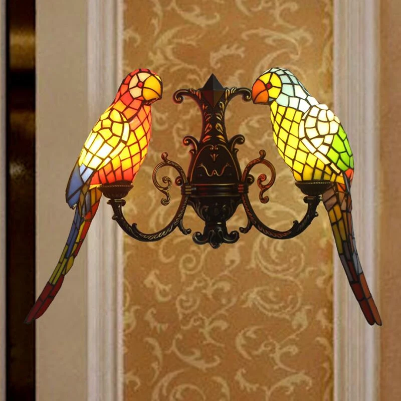 Тиффани Ретро Зеркало Освещение Европейский стиль ПОПУГАЙ КРИСТАЛЛ