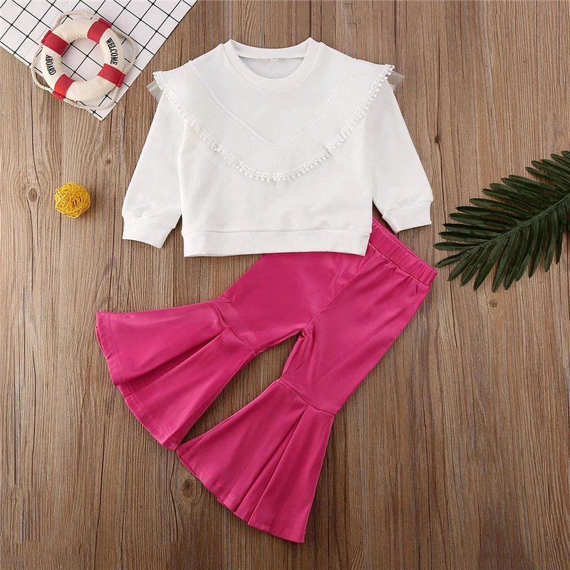 Модный От 1 до 5 лет осенний пляжный костюм для маленьких девочек комплект одежды