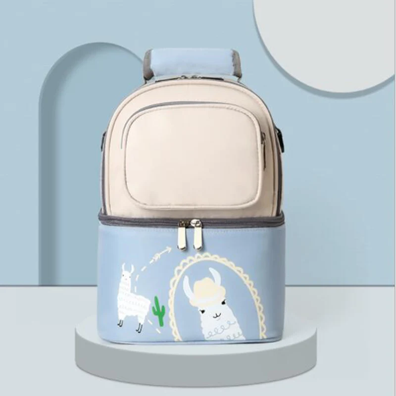 

Модная сумка для мамы с мультяшным принтом, нейлоновая сумка для грудного молока, многофункциональная изоляционная сумка для мамы и ребенк...