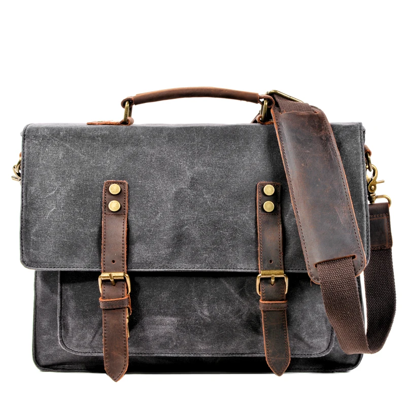 

Classic Retro Workwear Handbags Art Canvas Crossbody Men Street Trend Postman Computer College Fresh Shoulder Bag